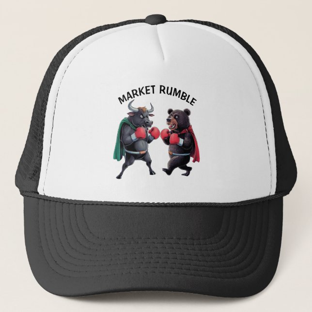Bull and Bear Customized Trucker Hat (Front)