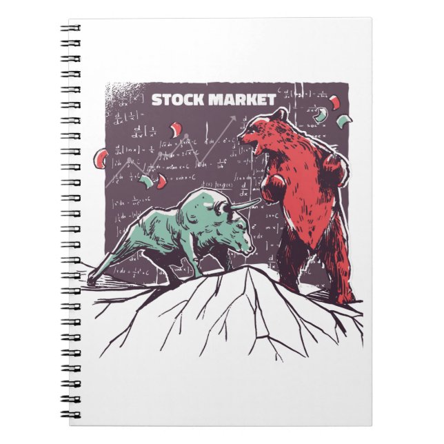 Bull and Bear Day Traders Gift Notebook (Front)