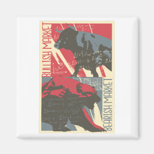 Bull and Bear Market - Day Traders Gift Magnet