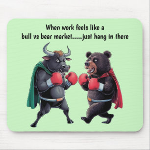 Bull and Bear Mouse Pad