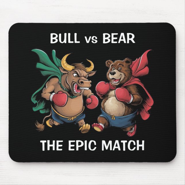 Bull and Bear Personalized Mouse Pad (Front)