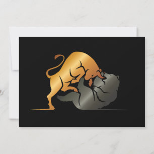 Bull and Bear Stock Market Trading Custom Invitation