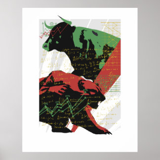 Bull And Bear, Trading,Trader And Shares Poster