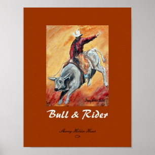 Bull and Rider Print - Customized