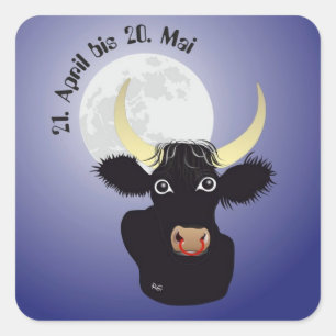Bull - Animal circle Square Sticker
