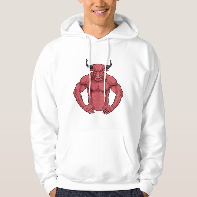 Bull as Bodybuilder extreme Hoodie (Front)