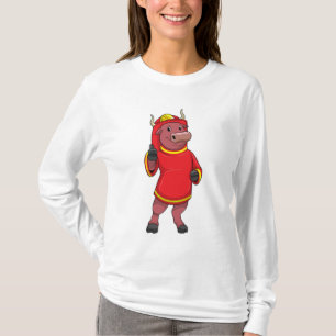 Bull as Firefighter with Helmet T-Shirt
