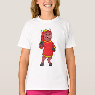 Bull as Firefighter with Helmet T-Shirt