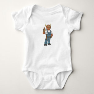 Bull as Handyman with Hammer Baby Bodysuit