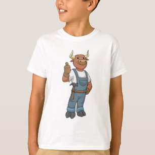 Bull as Handyman with Hammer T-Shirt