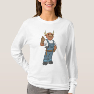Bull as Handyman with Hammer T-Shirt