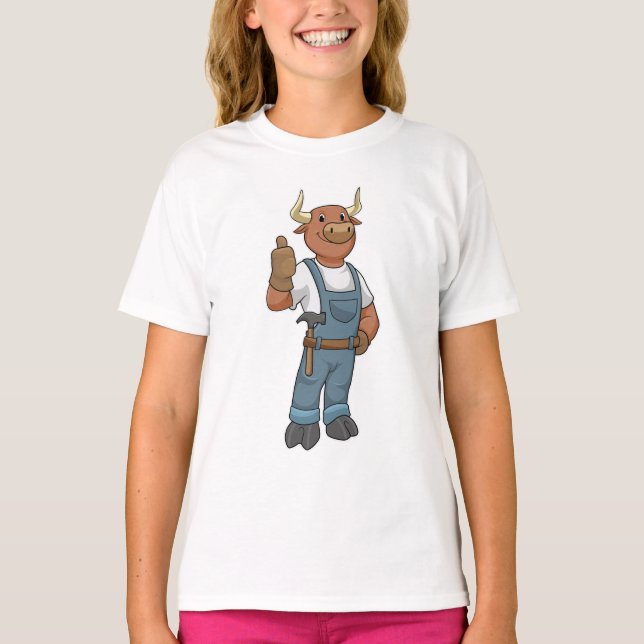 Bull as Handyman with Hammer T-Shirt (Front)