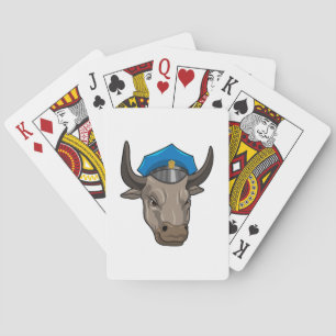 Bull as Police officer Police Playing Cards