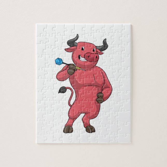Bull at Darts with Dart Jigsaw Puzzle (Vertical)