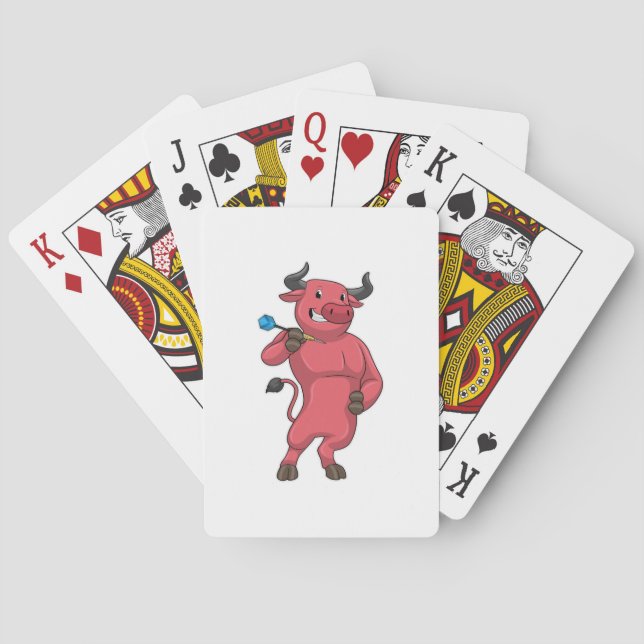 Bull at Darts with Dart Playing Cards (Back)
