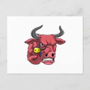Bull at Darts with Dart Postcard