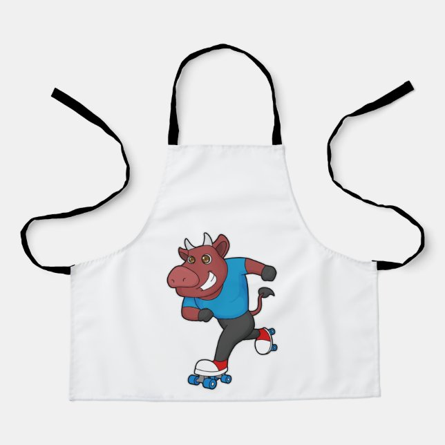 Bull at Inline skating with Roller skates Apron (Front)