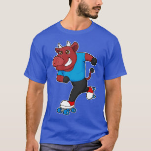 Bull at Inline skating with Roller skates T-Shirt