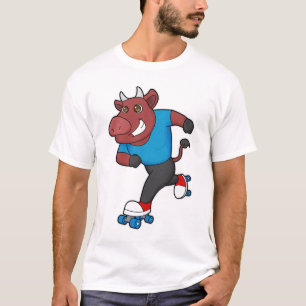 Bull at Inline skating with Roller skates T-Shirt