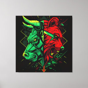 Bull Bear Duel Forces  Canvas Print