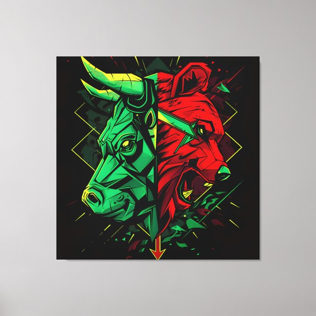 Bull Bear Duel Forces  Canvas Print (Front)