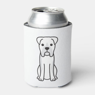 Bull Boxer Dog Cartoon Can Cooler