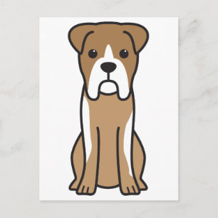 Bull Boxer Dog Cartoon Postcard
