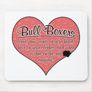 Bull Boxer Paw Prints Dog Humour Mouse Pad