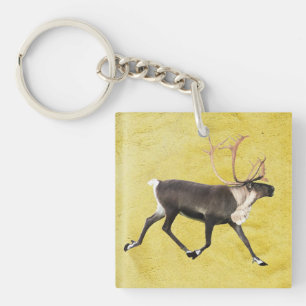 Bull Caribou Keychain