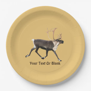 Bull Caribou Paper Plate