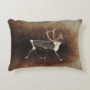 Bull Caribou (Reindeer) Accent Pillow
