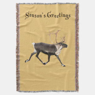 Bull Caribou Throw Blanket