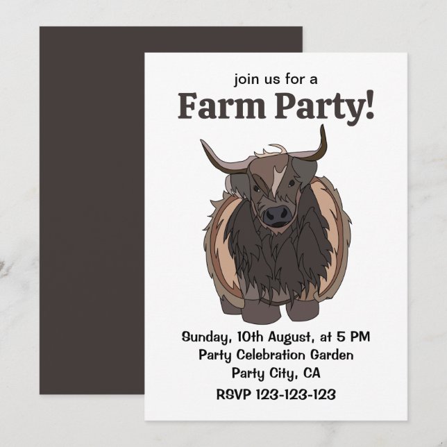 Bull Cattle Bull Invitation (Front/Back)