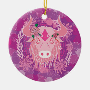 bull ceramic ornament