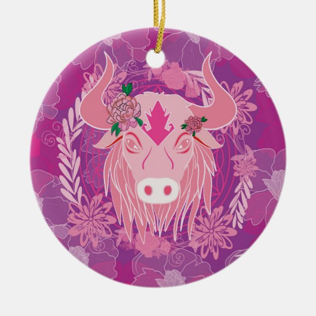 bull ceramic ornament (Front)