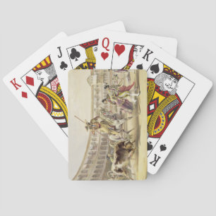 Bull Charging a Picador, 1865 (colour litho) Playing Cards