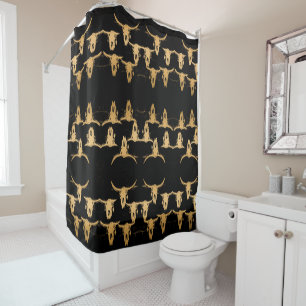 Bull Cow Skull Gold Black Elegant Stylish Rustic