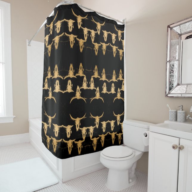 Bull Cow Skull Gold Black Elegant Stylish Rustic (In Situ)