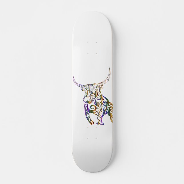 Bull Design Graphic Skateboard  (Front)