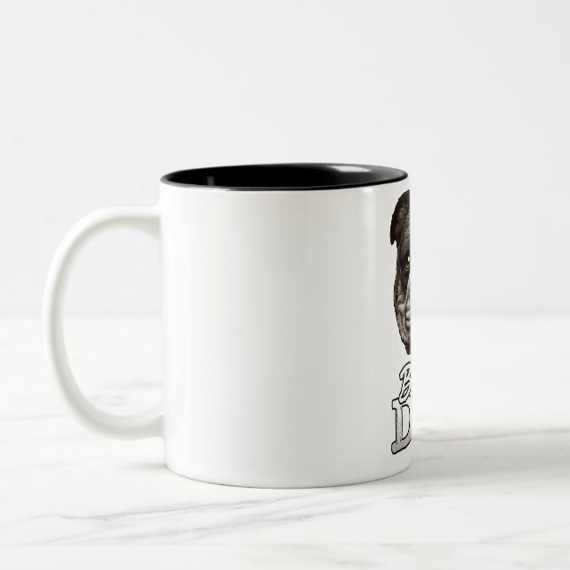 Bull dog dad Two-Tone coffee mug (Left)