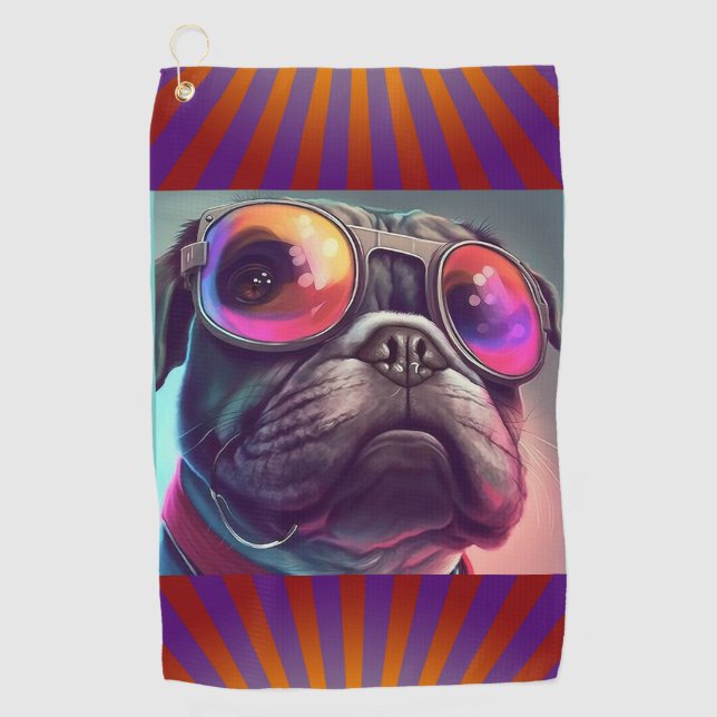 BULL DOG FUNNY GOLF TOWEL  (Front)
