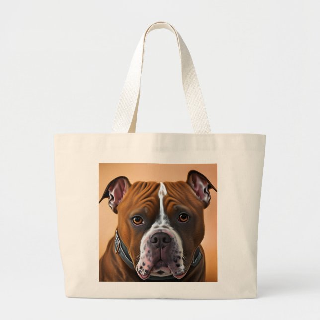 Bull Dog Large Tote Bag (Front)