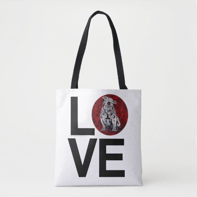 Bull Dog Love Tote Bag (Front)