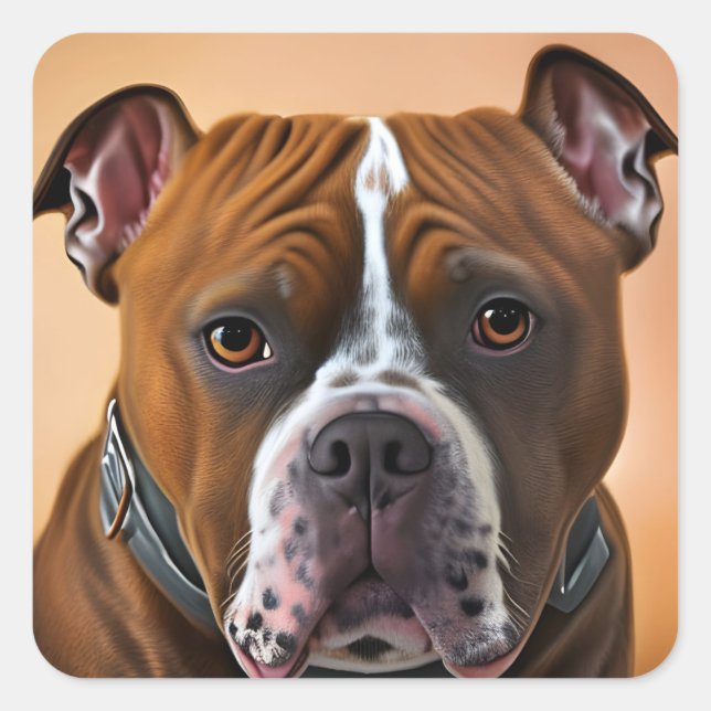 Bull Dog Square Sticker (Front)