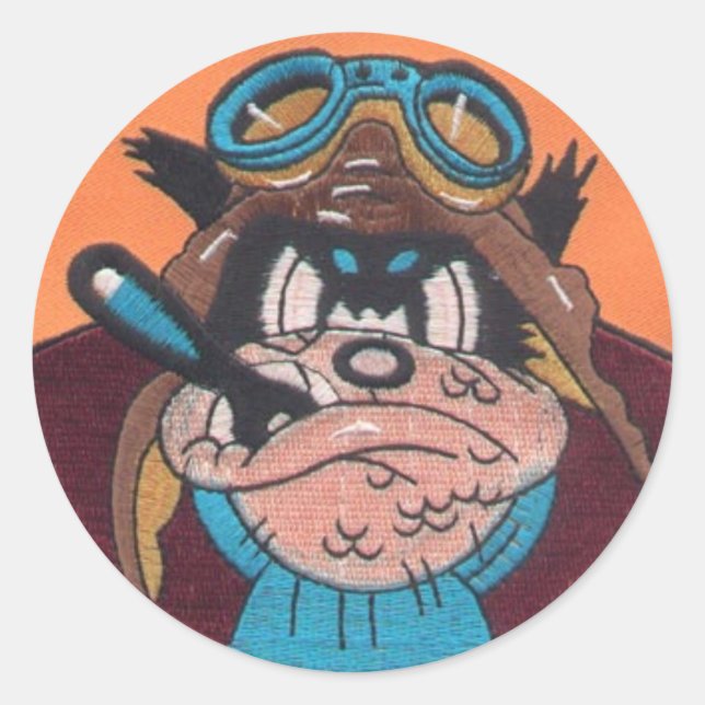 BULL DOG= WW II CLASSIC ROUND STICKER (Front)