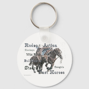 Bull Dogging II Keychain