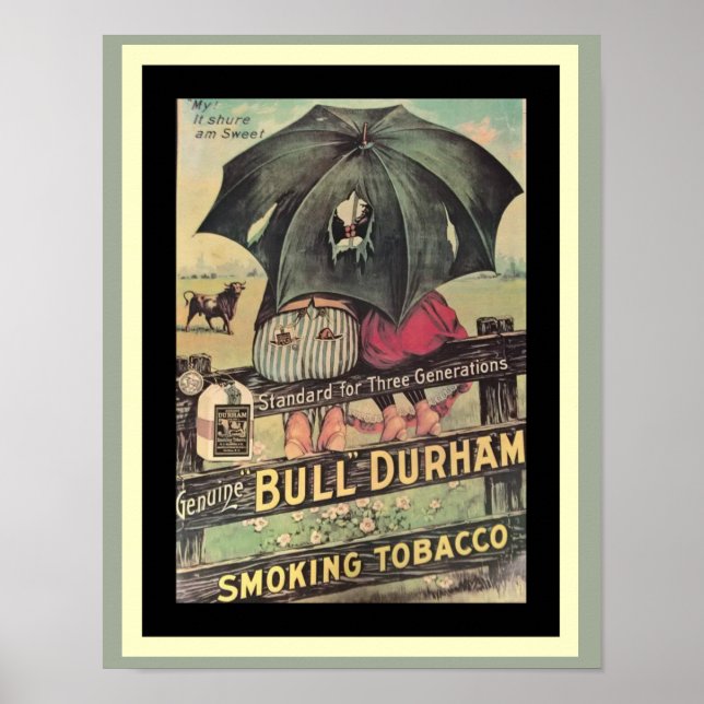 Bull Durham Affiche de publicité Vintage pour le t (Devant)