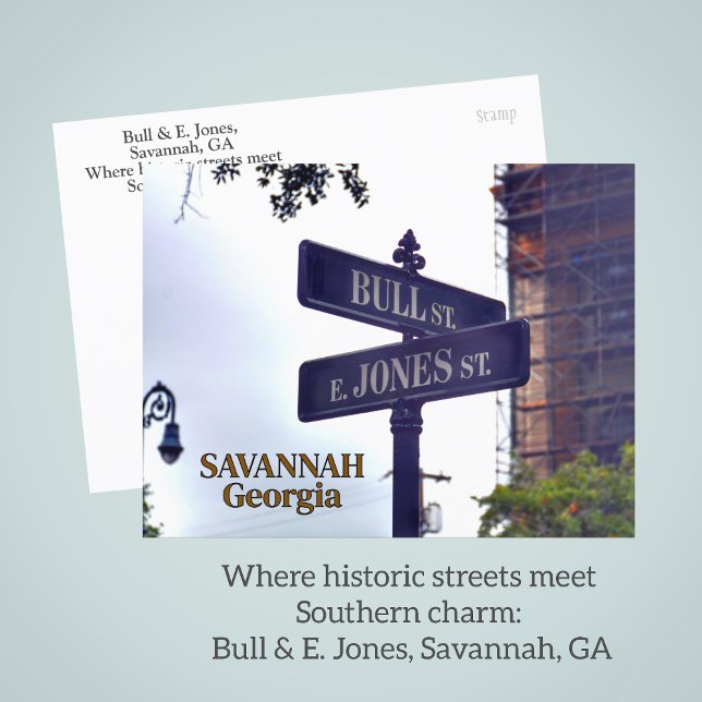Bull & E. Jones Savannah, GA Carte postale photogr (Créateur téléchargé)