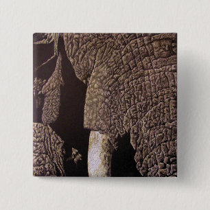 Bull Elephant 2 Inch Square Button