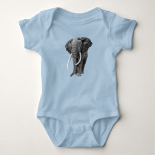 Bull elephant - Drawing in pencil Baby Bodysuit